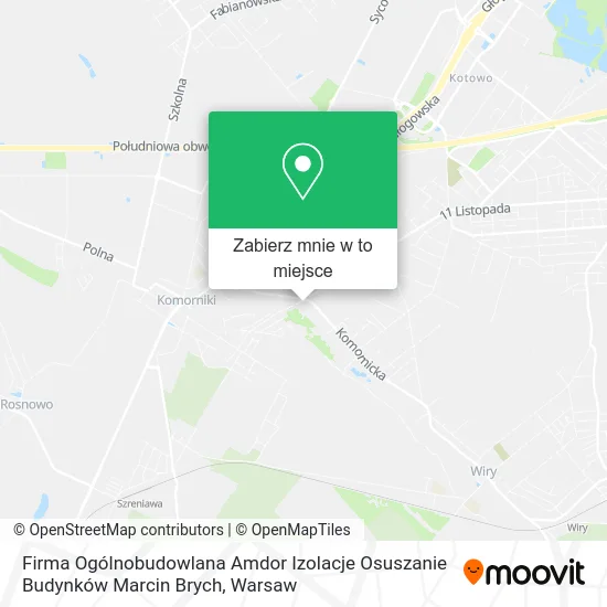 Mapa Firma Ogólnobudowlana Amdor Izolacje Osuszanie Budynków Marcin Brych