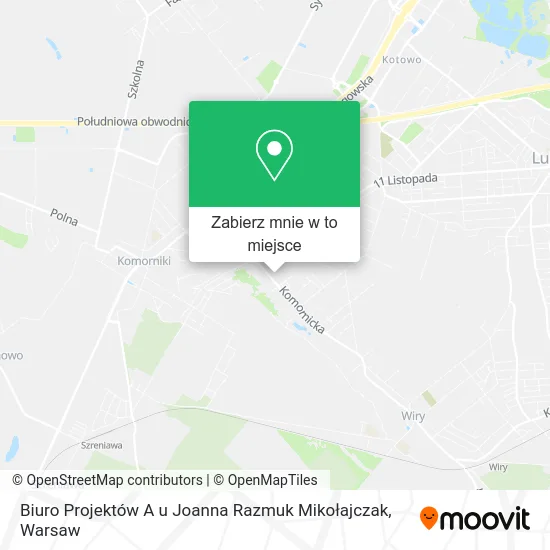 Mapa Biuro Projektów A u Joanna Razmuk Mikołajczak