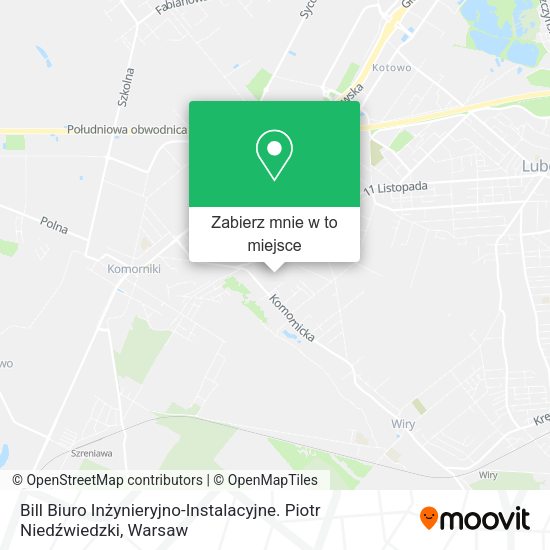 Mapa Bill Biuro Inżynieryjno-Instalacyjne. Piotr Niedźwiedzki