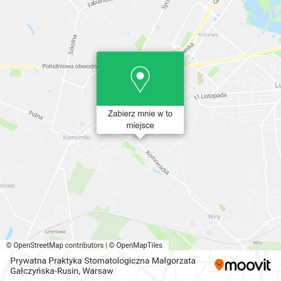 Mapa Prywatna Praktyka Stomatologiczna Małgorzata Gałczyńska-Rusin