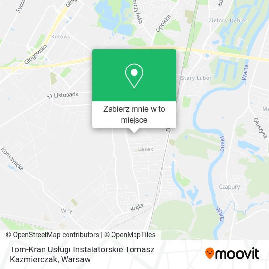 Mapa Tom-Kran Usługi Instalatorskie Tomasz Kaźmierczak