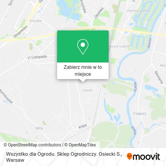 Mapa Wszystko dla Ogrodu. Sklep Ogrodniczy. Osiecki S.