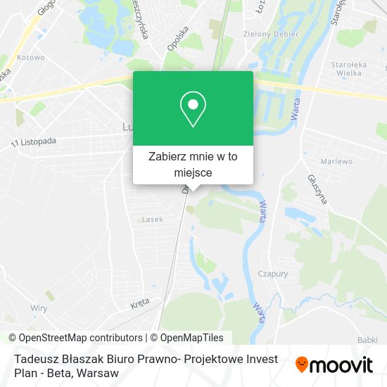 Mapa Tadeusz Błaszak Biuro Prawno- Projektowe Invest Plan - Beta