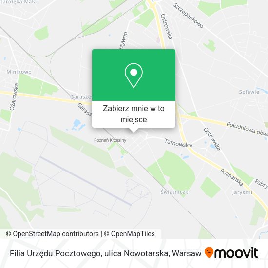 Mapa Filia Urzędu Pocztowego, ulica Nowotarska