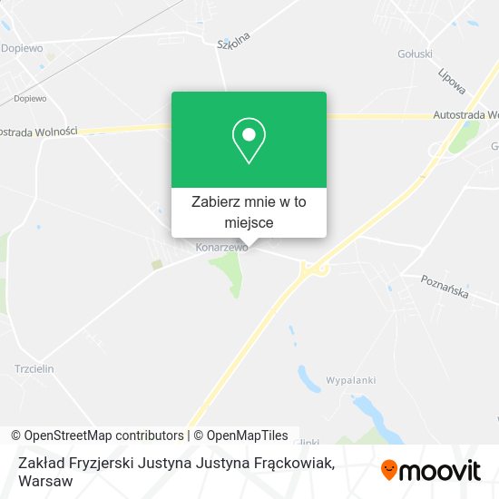 Mapa Zakład Fryzjerski Justyna Justyna Frąckowiak