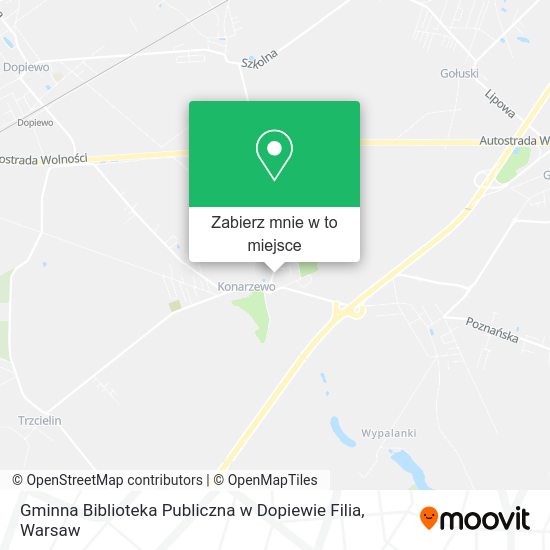 Mapa Gminna Biblioteka Publiczna w Dopiewie Filia