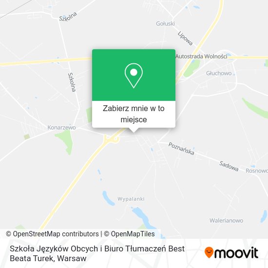 Mapa Szkoła Języków Obcych i Biuro Tłumaczeń Best Beata Turek