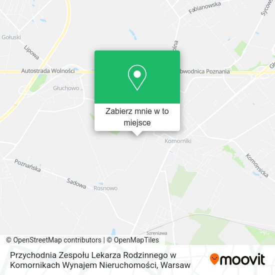 Mapa Przychodnia Zespołu Lekarza Rodzinnego w Komornikach Wynajem Nieruchomości