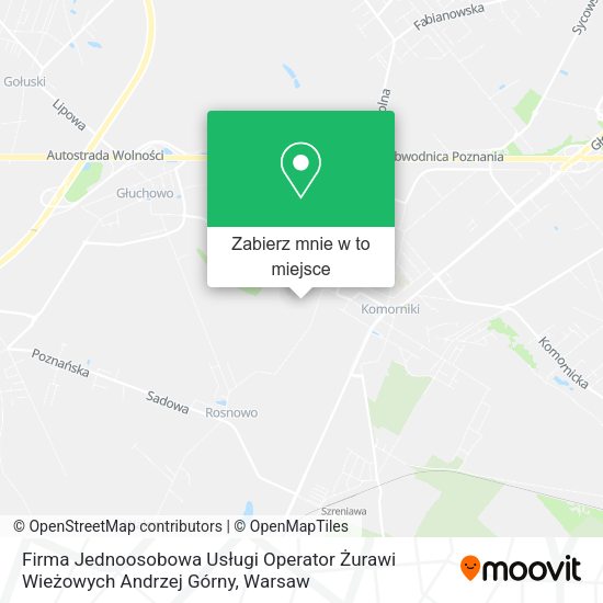 Mapa Firma Jednoosobowa Usługi Operator Żurawi Wieżowych Andrzej Górny