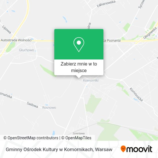 Mapa Gminny Ośrodek Kultury w Komornikach