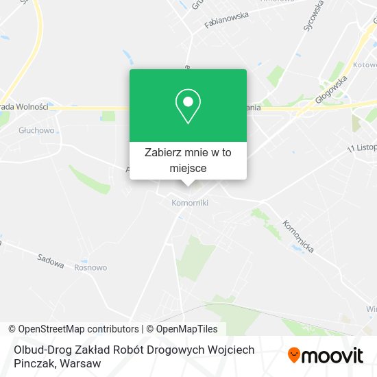 Mapa Olbud-Drog Zakład Robót Drogowych Wojciech Pinczak