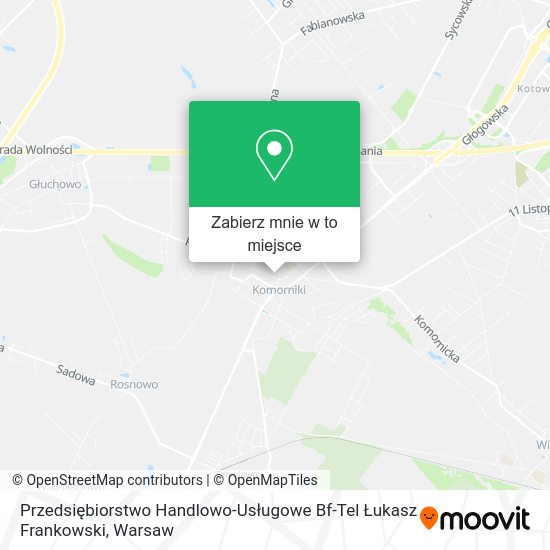 Mapa Przedsiębiorstwo Handlowo-Usługowe Bf-Tel Łukasz Frankowski