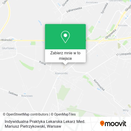 Mapa Indywidualna Praktyka Lekarska Lekarz Med. Mariusz Pietrzykowski