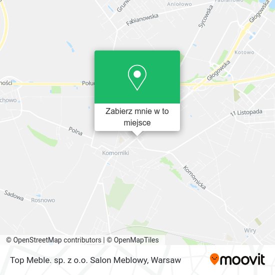 Mapa Top Meble. sp. z o.o. Salon Meblowy