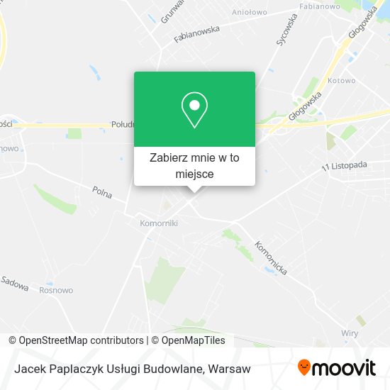 Mapa Jacek Paplaczyk Usługi Budowlane