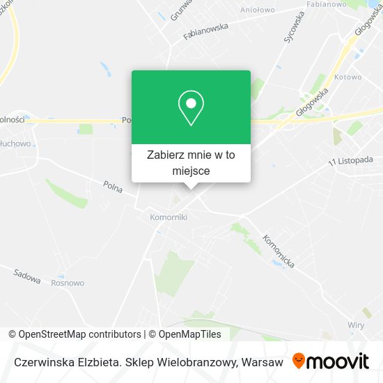 Mapa Czerwinska Elzbieta. Sklep Wielobranzowy