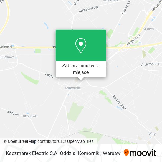 Mapa Kaczmarek Electric S.A. Oddział Komorniki