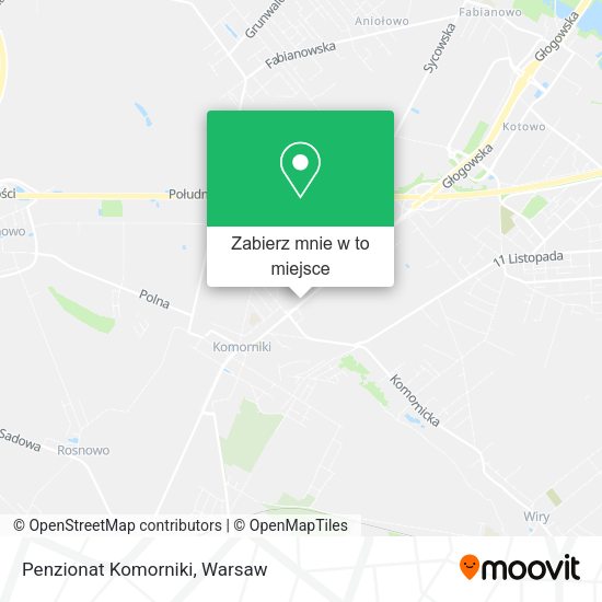 Mapa Penzionat Komorniki