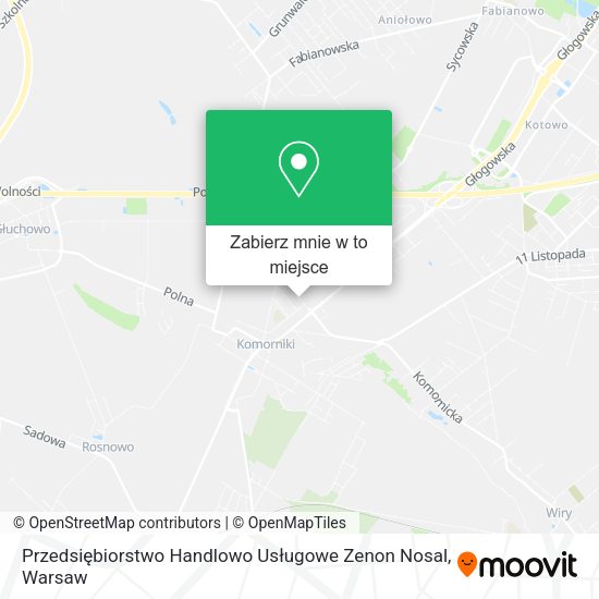 Mapa Przedsiębiorstwo Handlowo Usługowe Zenon Nosal