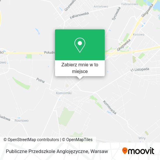 Mapa Publiczne Przedszkole Anglojęzyczne