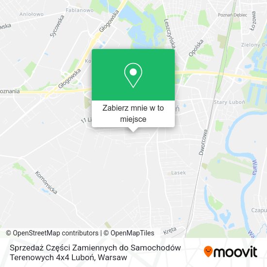 Mapa Sprzedaż Części Zamiennych do Samochodów Terenowych 4x4 Luboń