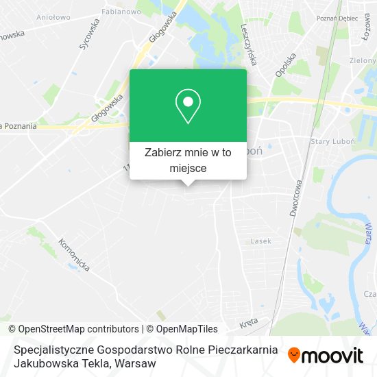 Mapa Specjalistyczne Gospodarstwo Rolne Pieczarkarnia Jakubowska Tekla