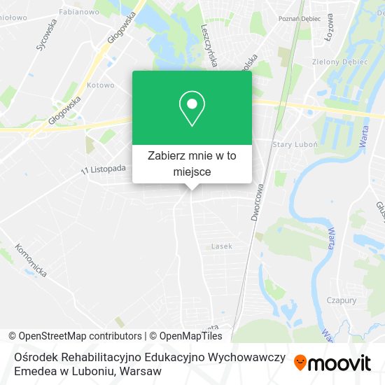 Mapa Ośrodek Rehabilitacyjno Edukacyjno Wychowawczy Emedea w Luboniu