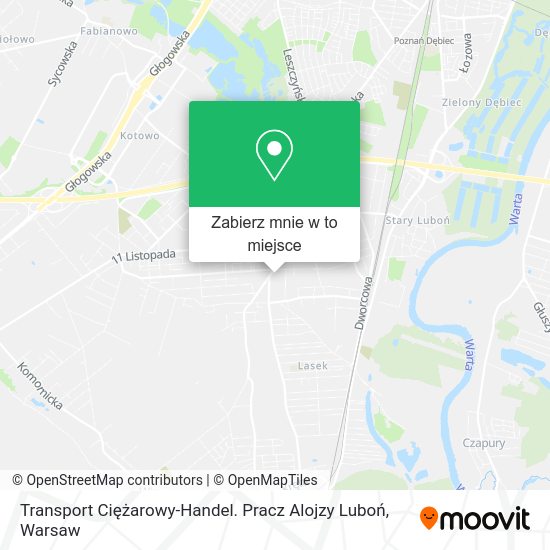 Mapa Transport Ciężarowy-Handel. Pracz Alojzy Luboń