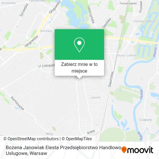 Mapa Bożena Janowiak Elesta Przedsiębiorstwo Handlowo Usługowe