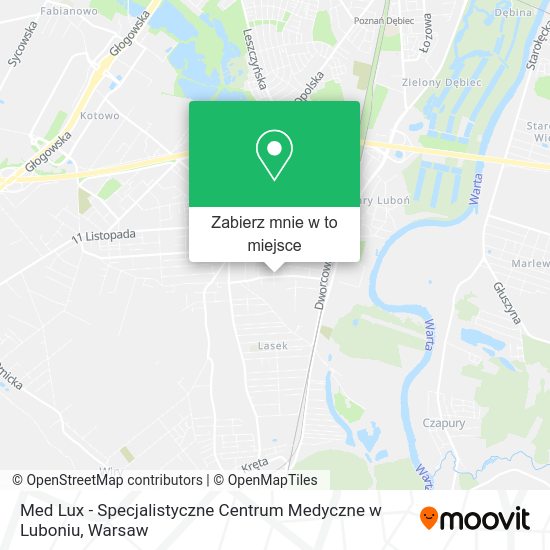 Mapa Med Lux - Specjalistyczne Centrum Medyczne w Luboniu