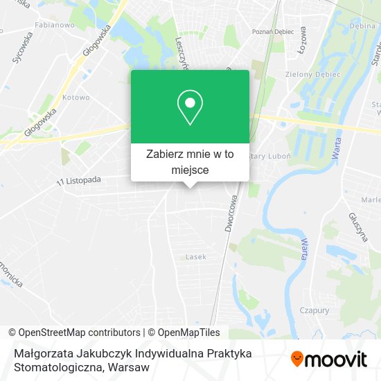 Mapa Małgorzata Jakubczyk Indywidualna Praktyka Stomatologiczna