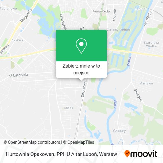 Mapa Hurtownia Opakowań. PPHU Altar Luboń