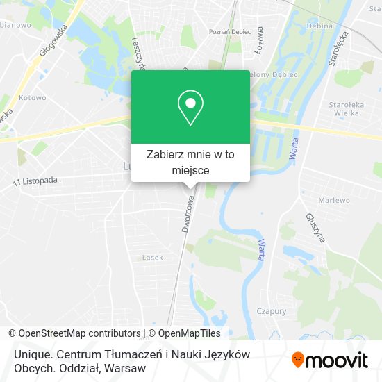 Mapa Unique. Centrum Tłumaczeń i Nauki Języków Obcych. Oddział