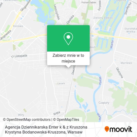 Mapa Agencja Dziennikarska Enter k & z Kruszona Krystyna Bodanowska-Kruszona