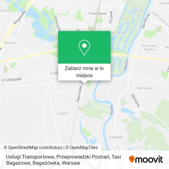 Mapa Usługi Transportowe, Przeprowadzki Poznań, Taxi Bagażowe, Bagażówka