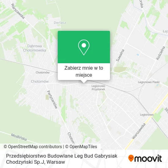Mapa Przedsiębiorstwo Budowlane Leg Bud Gabrysiak Chodzyński Sp.J