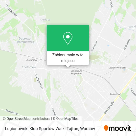 Mapa Legionowski Klub Sportów Walki Tajfun