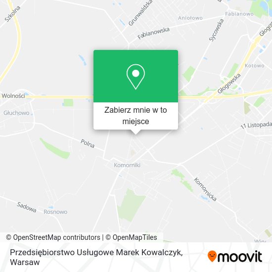 Mapa Przedsiębiorstwo Usługowe Marek Kowalczyk