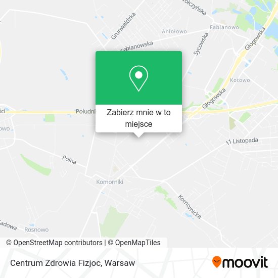 Mapa Centrum Zdrowia Fizjoc