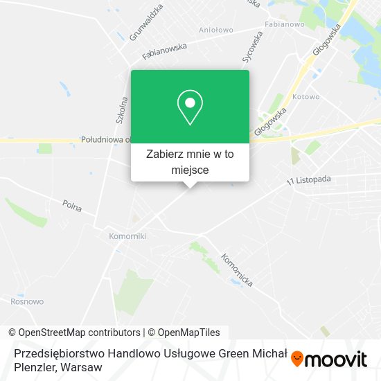 Mapa Przedsiębiorstwo Handlowo Usługowe Green Michał Plenzler