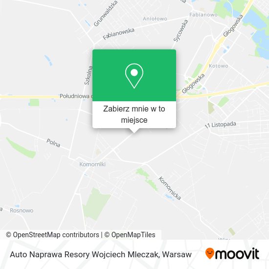 Mapa Auto Naprawa Resory Wojciech Mleczak