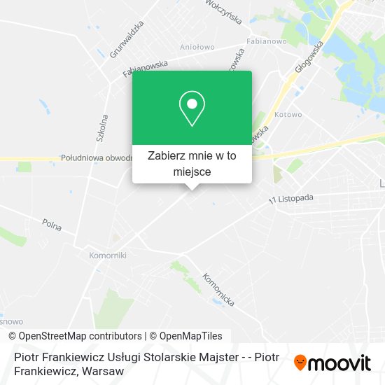 Mapa Piotr Frankiewicz Usługi Stolarskie Majster - - Piotr Frankiewicz