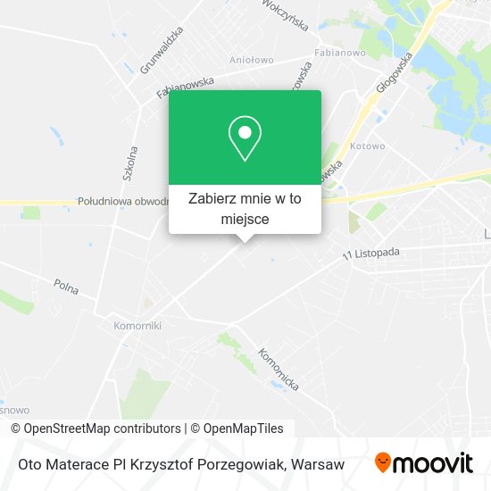 Mapa Oto Materace Pl Krzysztof Porzegowiak