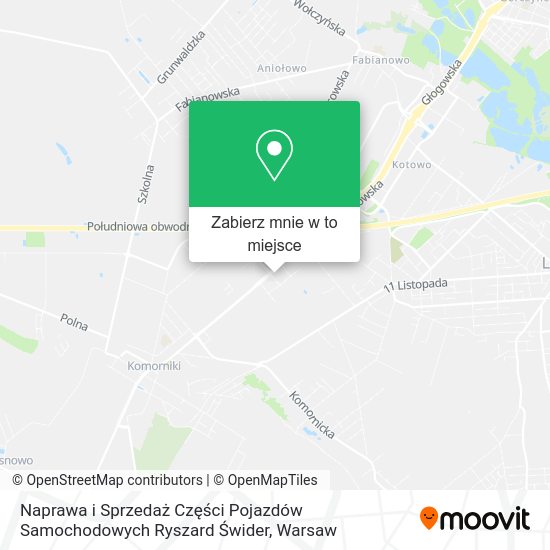 Mapa Naprawa i Sprzedaż Części Pojazdów Samochodowych Ryszard Świder