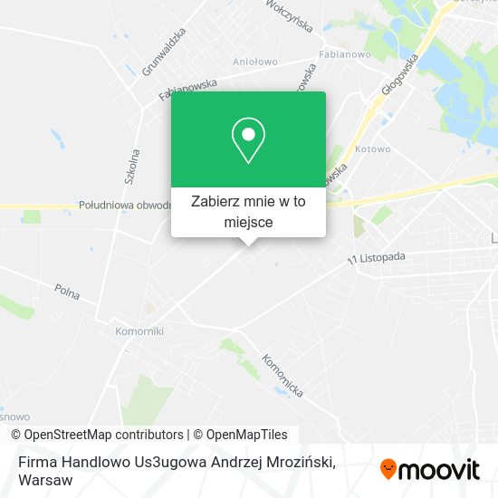 Mapa Firma Handlowo Us3ugowa Andrzej Mroziński