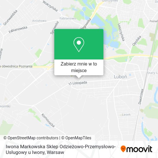 Mapa Iwona Markowska Sklep Odzieżowo-Przemysłowo-Usługowy u Iwony