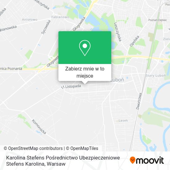 Mapa Karolina Stefens Pośrednictwo Ubezpieczeniowe Stefens Karolina