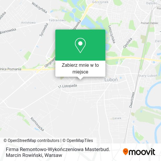 Mapa Firma Remontowo-Wykończeniowa Masterbud. Marcin Rowiński