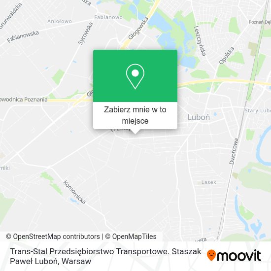 Mapa Trans-Stal Przedsiębiorstwo Transportowe. Staszak Paweł Luboń