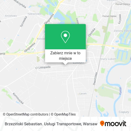 Mapa Brzeziński Sebastian. Usługi Transportowe